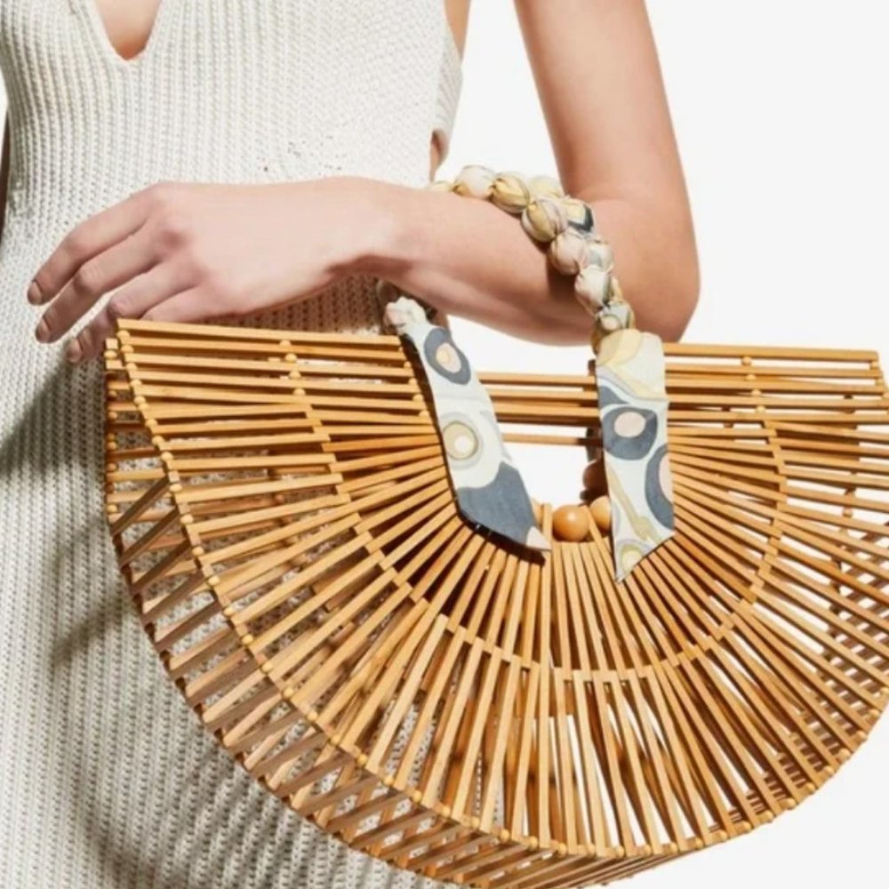 Cult Gaia Fan Ark Bamboo Top-Handle Bag